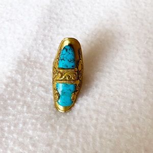 Brass & Turquoise Ring